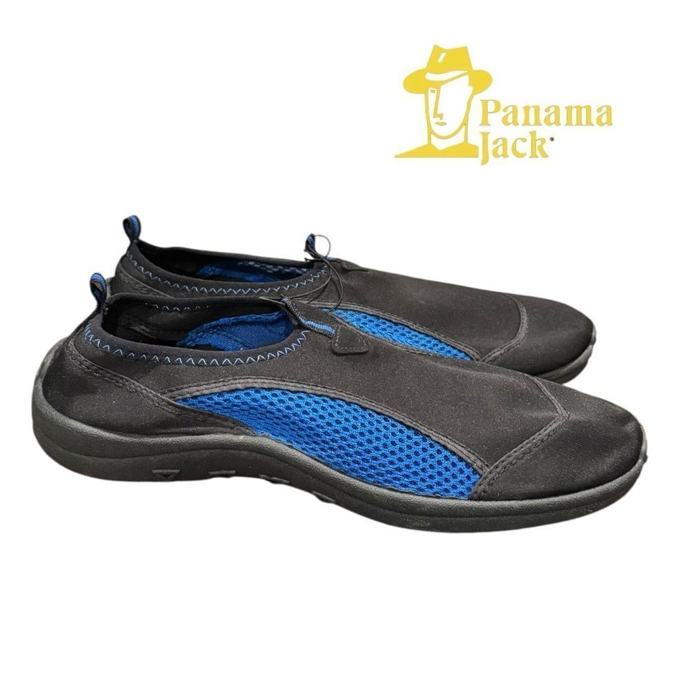 New Panama Jack Men's Black and Blue Slip-on Water Shoes 13